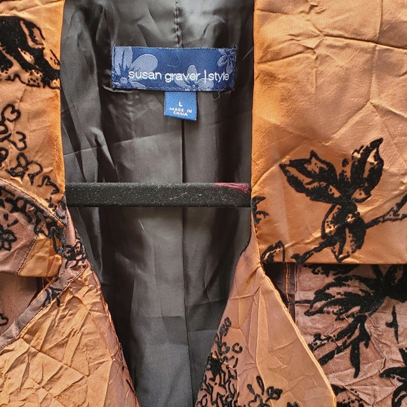 Susan Graver Style ~ Iridescent Bronze & Brown Evening Jacket - Picture 7 of 10